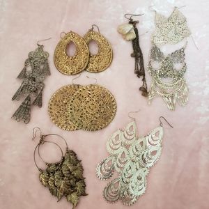 Boho Dangle Earrings - Bundle of 8 Pairs